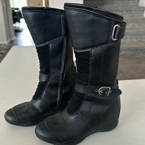 Joe Rocket HEARTBREAKER Motorcycle Boots Womens 6 Black Perforated Leather Tall